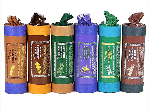 Encens tibétain de Genévrier, Santal, Agarwood, Nard, Basilic sacré ou Cèdre