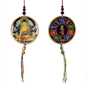 Pendentif voiture ou fenêtre Bouddha & dorje